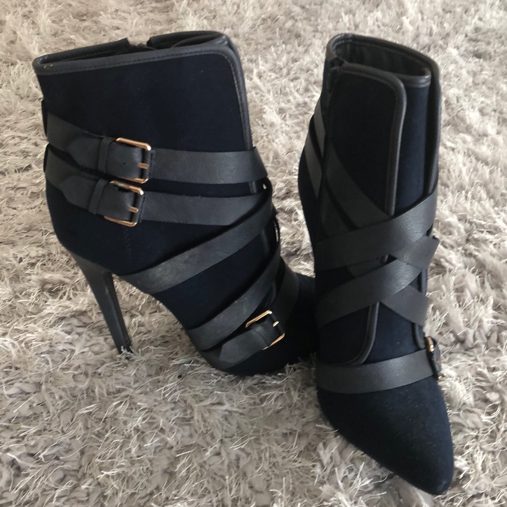 Navy blue booties